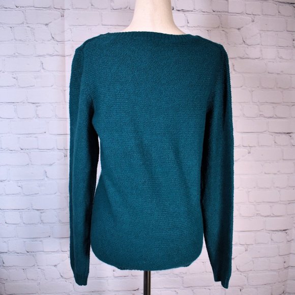 NWT $70 "The Limited" Cable Knit Pullover Sweater - Teal, Womens Medium - Picture 4 of 10